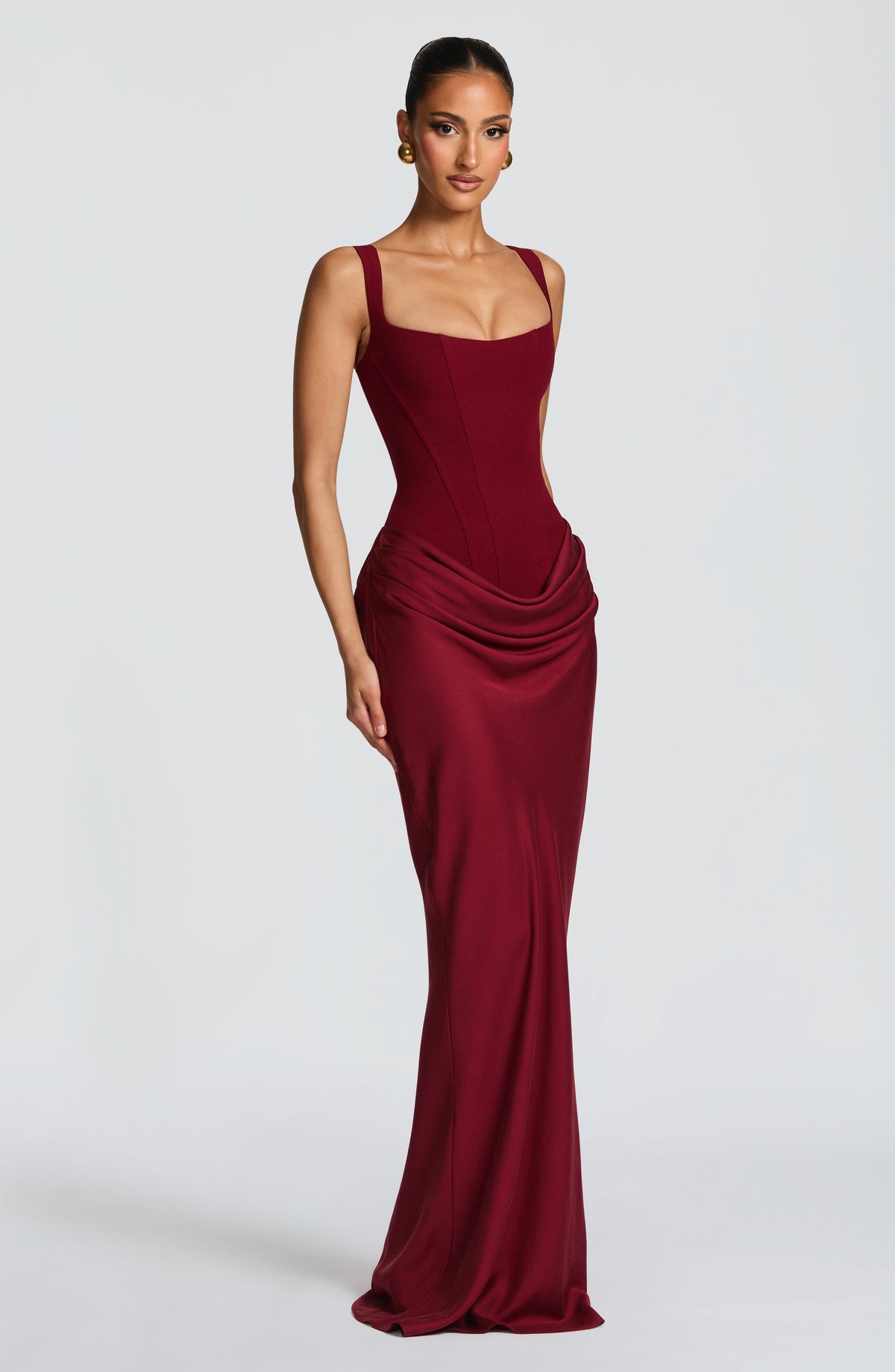 Fiona | Women's Formal Draped Maxi Dress