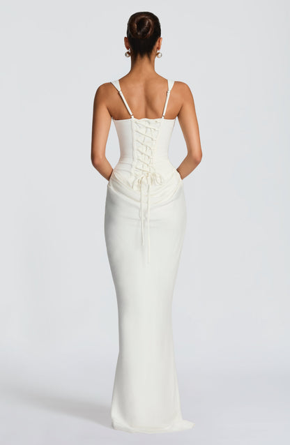 Eliza | Women's Elegant Draped Square Neck Maxi Dress