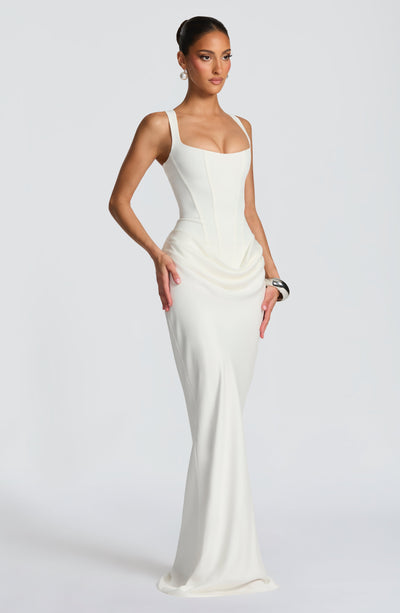 Fiona | Women's Formal Draped Maxi Dress