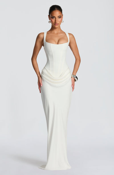 Fiona | Women's Formal Draped Maxi Dress