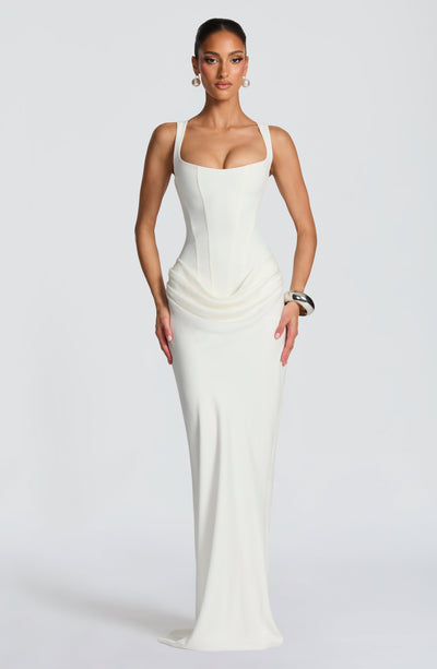 Fiona | Women's Formal Draped Maxi Dress