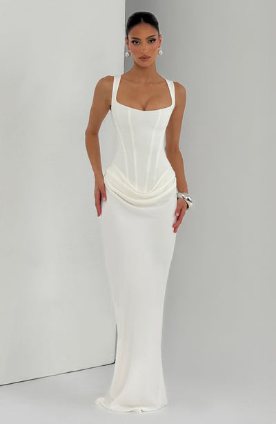 Fiona | Women's Formal Draped Maxi Dress