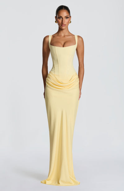 Fiona | Women's Formal Draped Maxi Dress