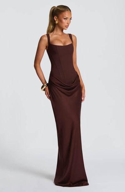 Fiona | Women's Formal Draped Maxi Dress