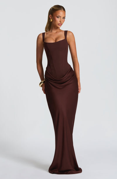 Fiona | Women's Formal Draped Maxi Dress
