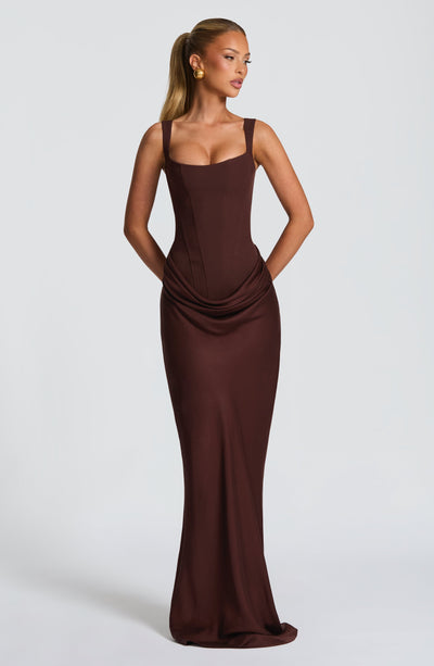 Fiona | Women's Formal Draped Maxi Dress
