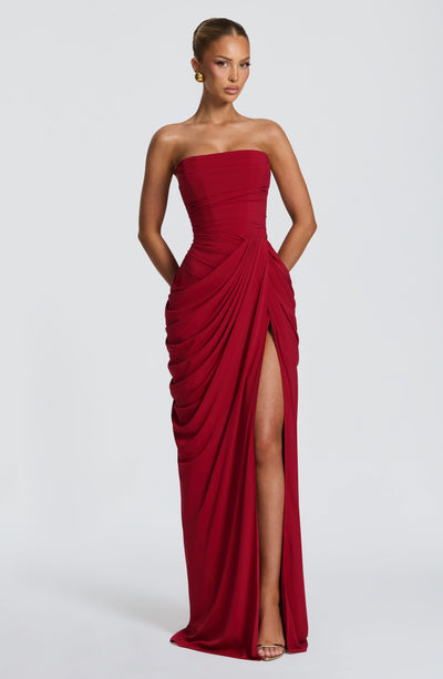 Piper | Women's Strapless Draped Corset Dress