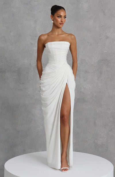 Piper | Women's Strapless Draped Corset Dress