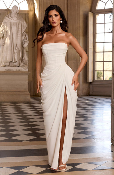 Piper | Women's Strapless Draped Corset Dress