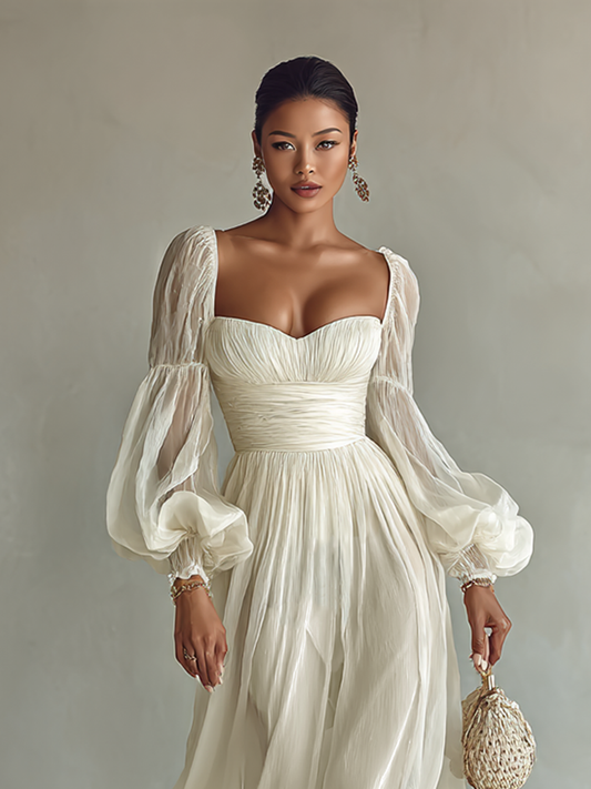 Sophie | Women's Romantic Puff Sleeve Maxi Dress