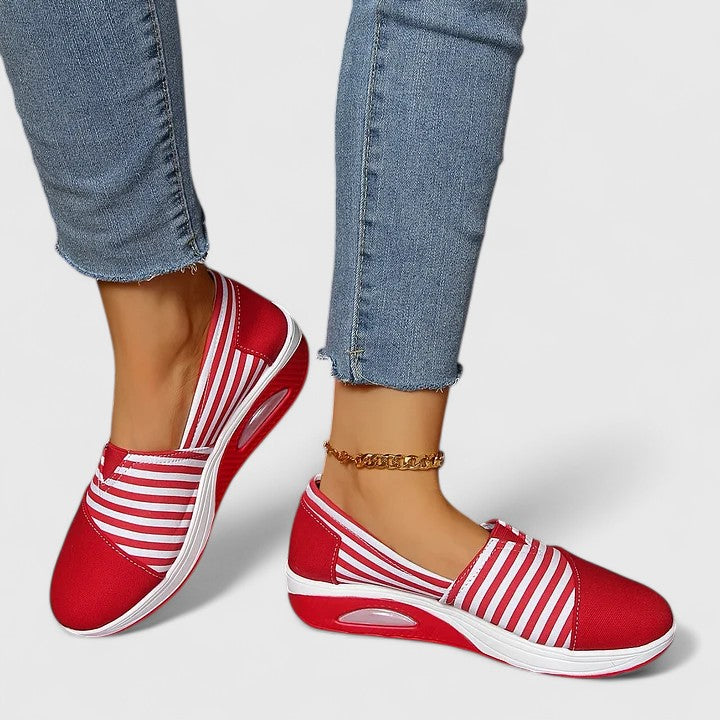 Roma | Women's Striped Slip-On Platform Sneakers