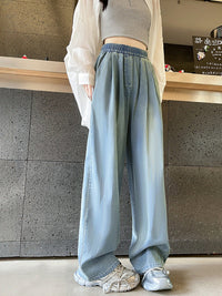 Elizabeth | Women's High Waist Banded Wide Leg Jeans