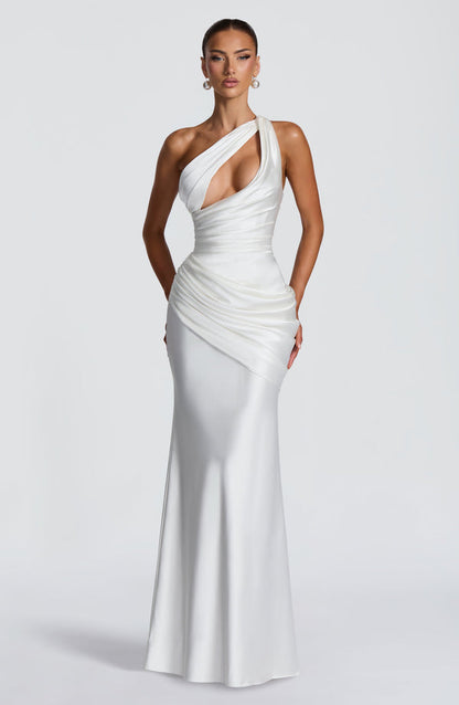 Luna | Women's Satin One-Shoulder Wedding Guest Dress