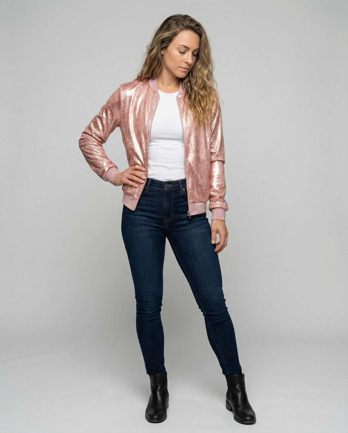 Emma | Women's Shimmering Glittering Bomber Jacket