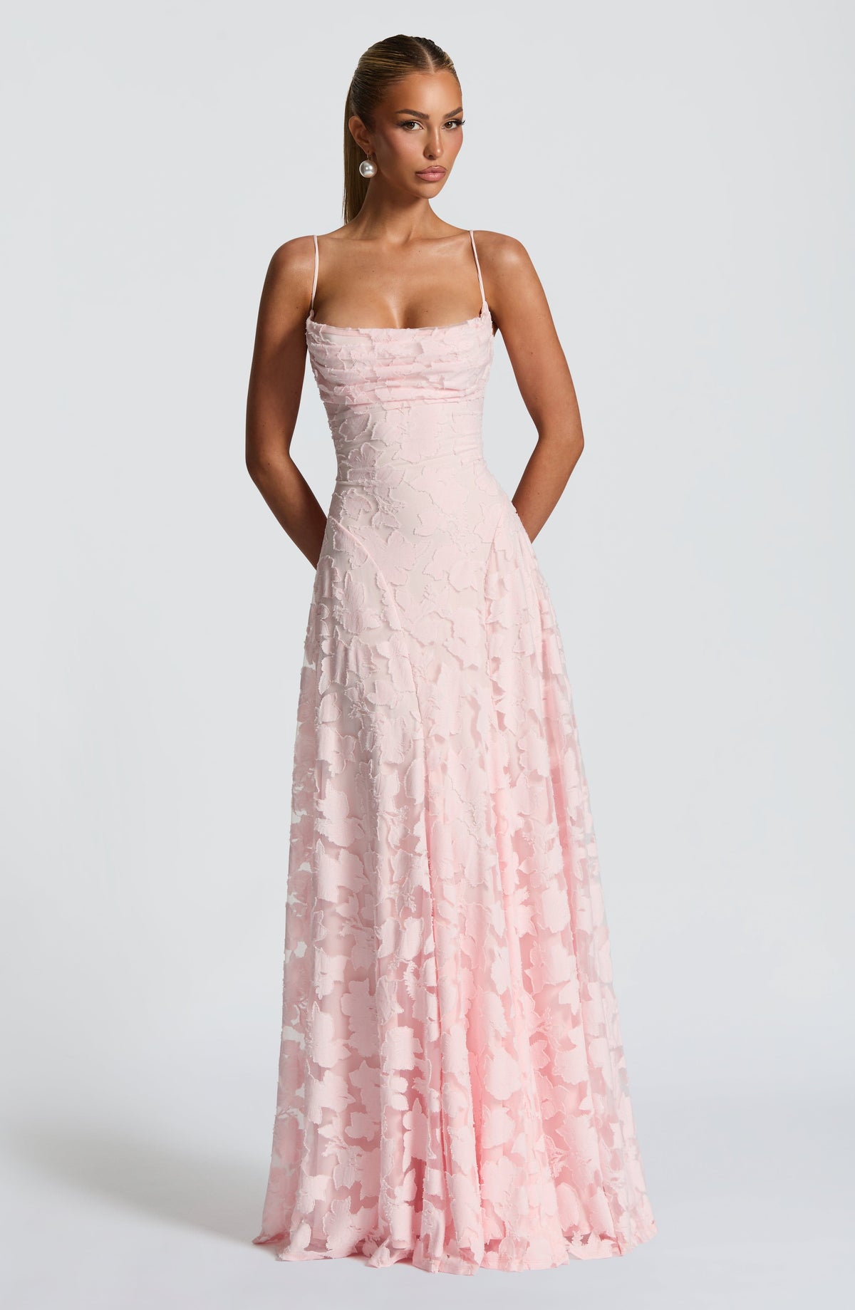 Lisa | Women's Floral Embroidered Lace Maxi Dress