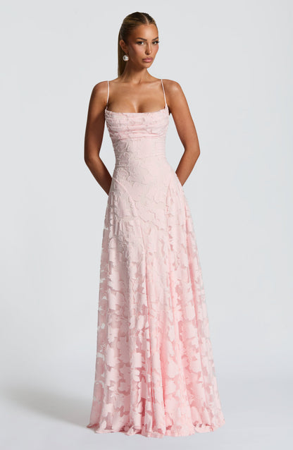 Lisa | Women's Floral Embroidered Lace Maxi Dress