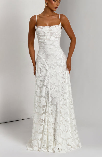 Lisa | Women's Floral Embroidered Lace Maxi Dress