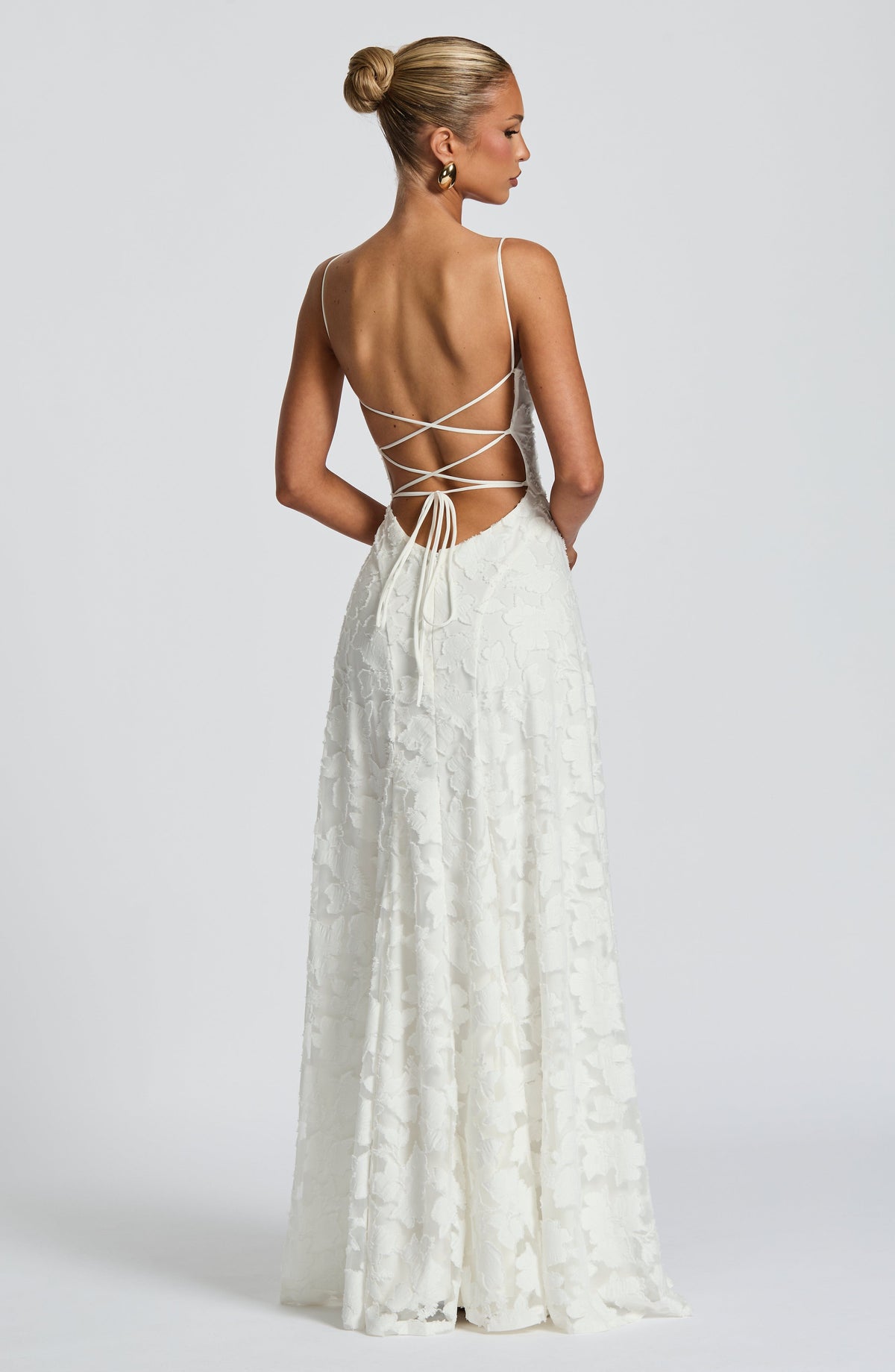 Lisa | Women's Floral Embroidered Lace Maxi Dress
