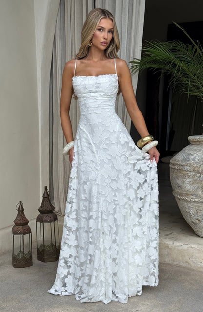 Lisa | Women's Floral Embroidered Lace Maxi Dress