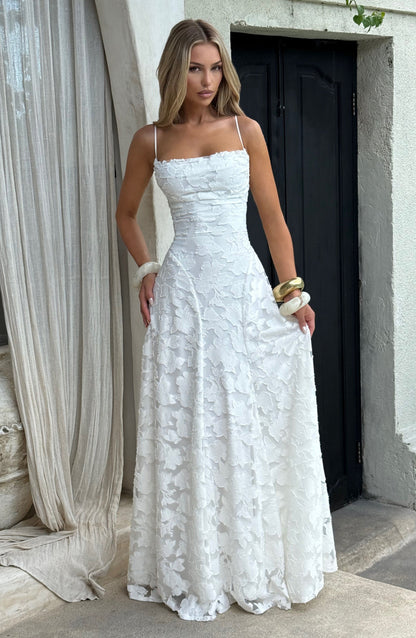 Lisa | Women's Floral Embroidered Lace Maxi Dress