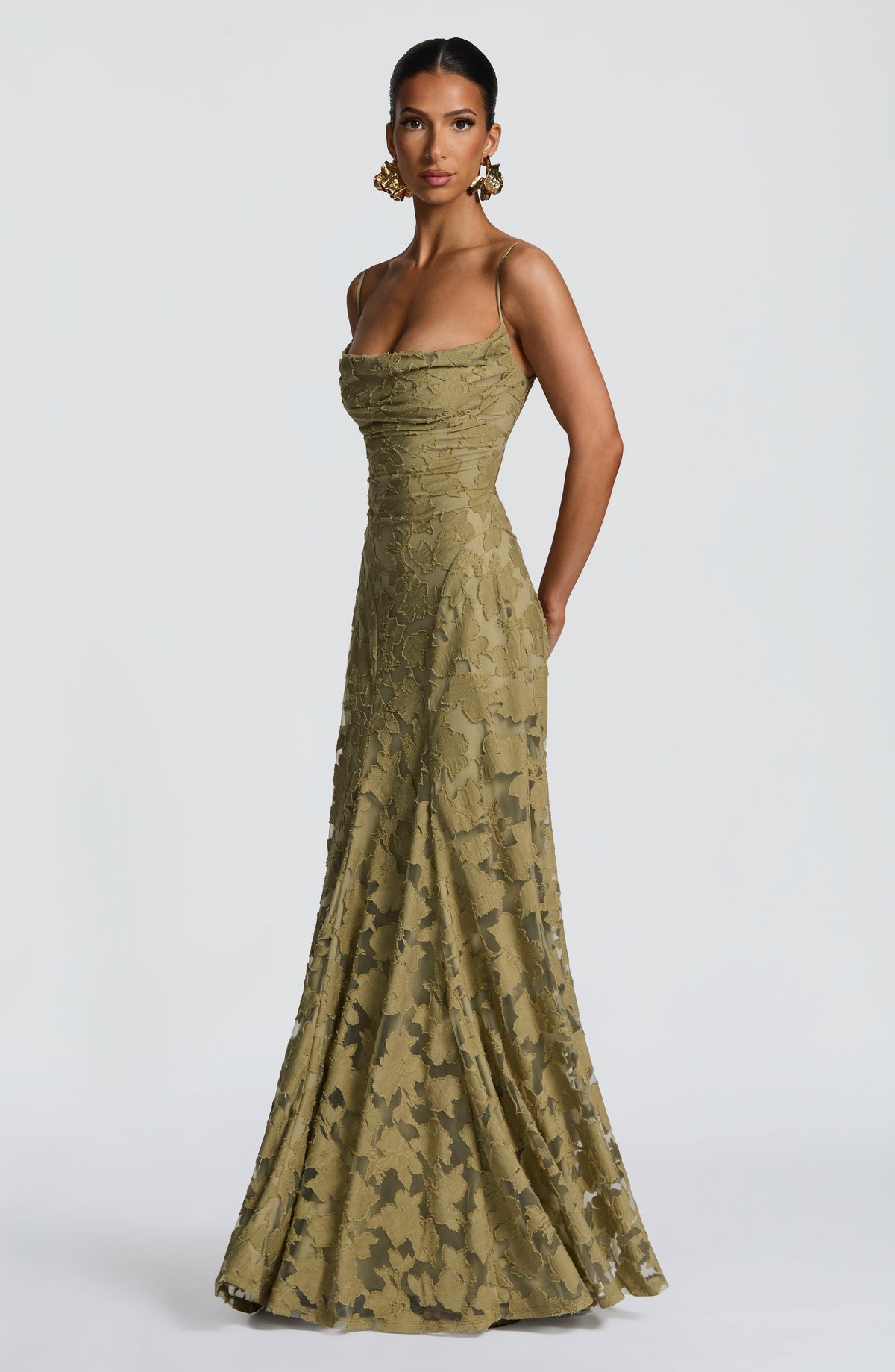 Lisa | Women's Floral Embroidered Lace Maxi Dress