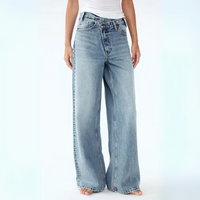 Mila | Women's High-Rise Asymmetrical Wide Leg Jeans