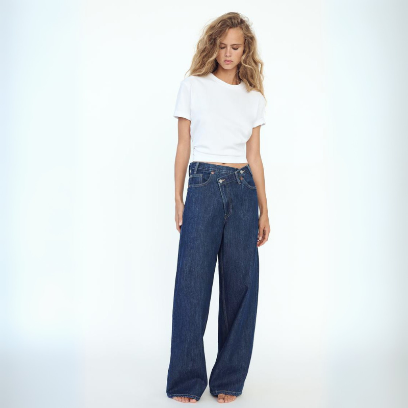 Gemma | Women's High-Rise Asymmetrical Wide Leg Jeans