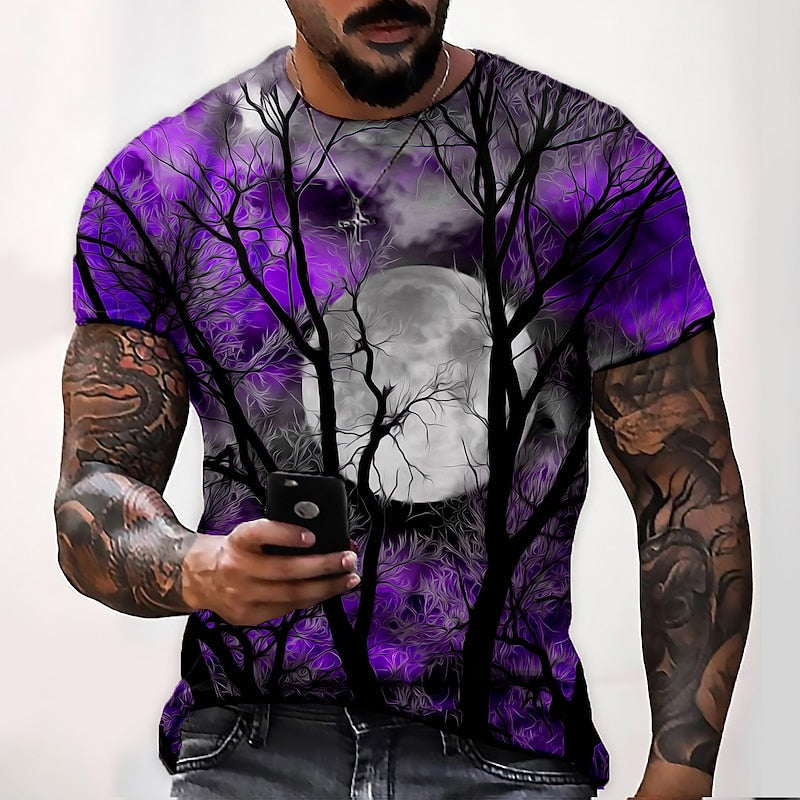 Jamie | Men's Halloween Moon Graphic Crew Neck T-Shirt