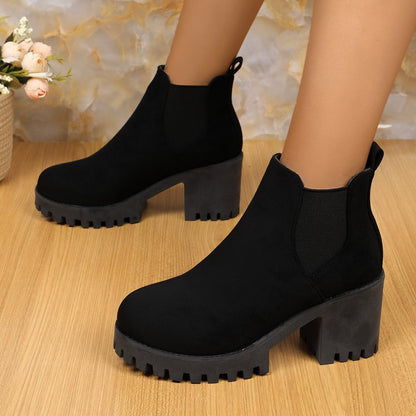 Harriet | Women's High Heeled Suede Chelsea Boots