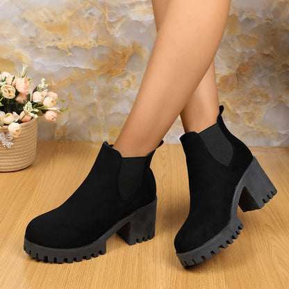 Harriet | Women's High Heeled Suede Chelsea Boots