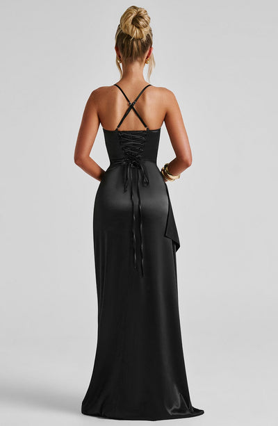 Sophia | Women's Evening Satin High-Slit Dress