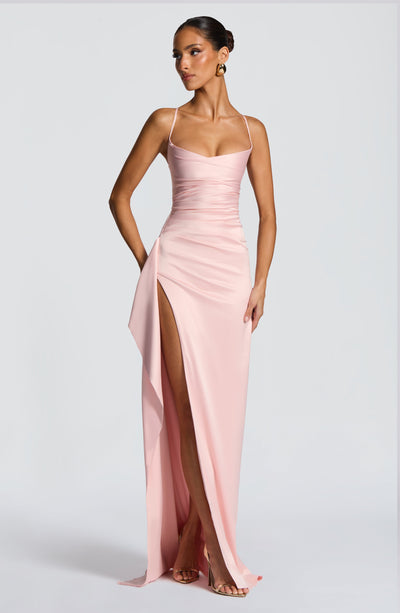 Sophia | Women's Evening Satin High-Slit Dress