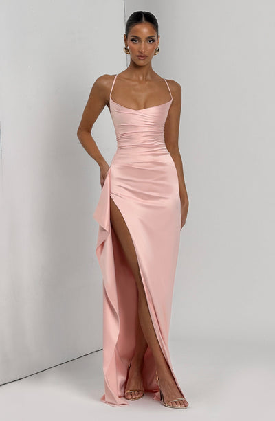 Sophia | Women's Evening Satin High-Slit Dress