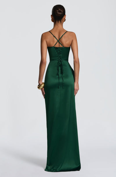 Sophia | Women's Evening Satin High-Slit Dress