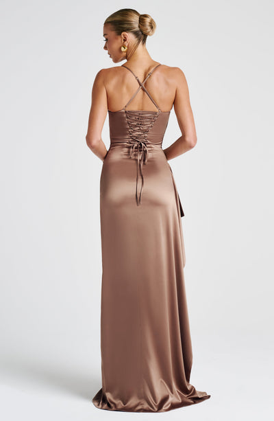Sophia | Women's Evening Satin High-Slit Dress