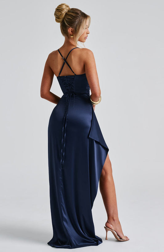 Sophia | Women's Evening Satin High-Slit Dress