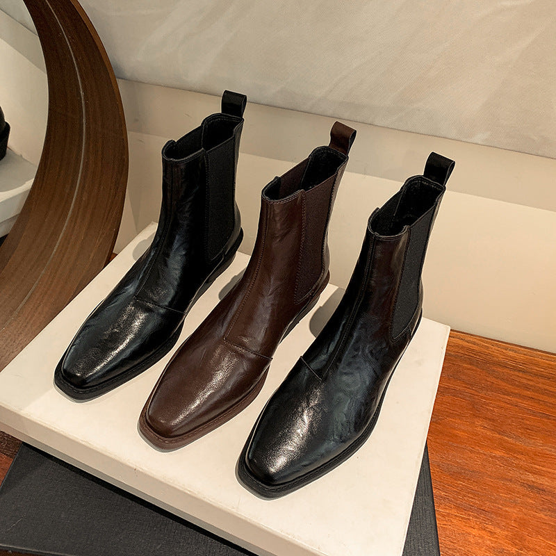 Helen | Women's Leather Elastic Chelsea Boots