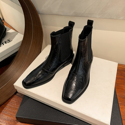 Helen | Women's Leather Elastic Chelsea Boots