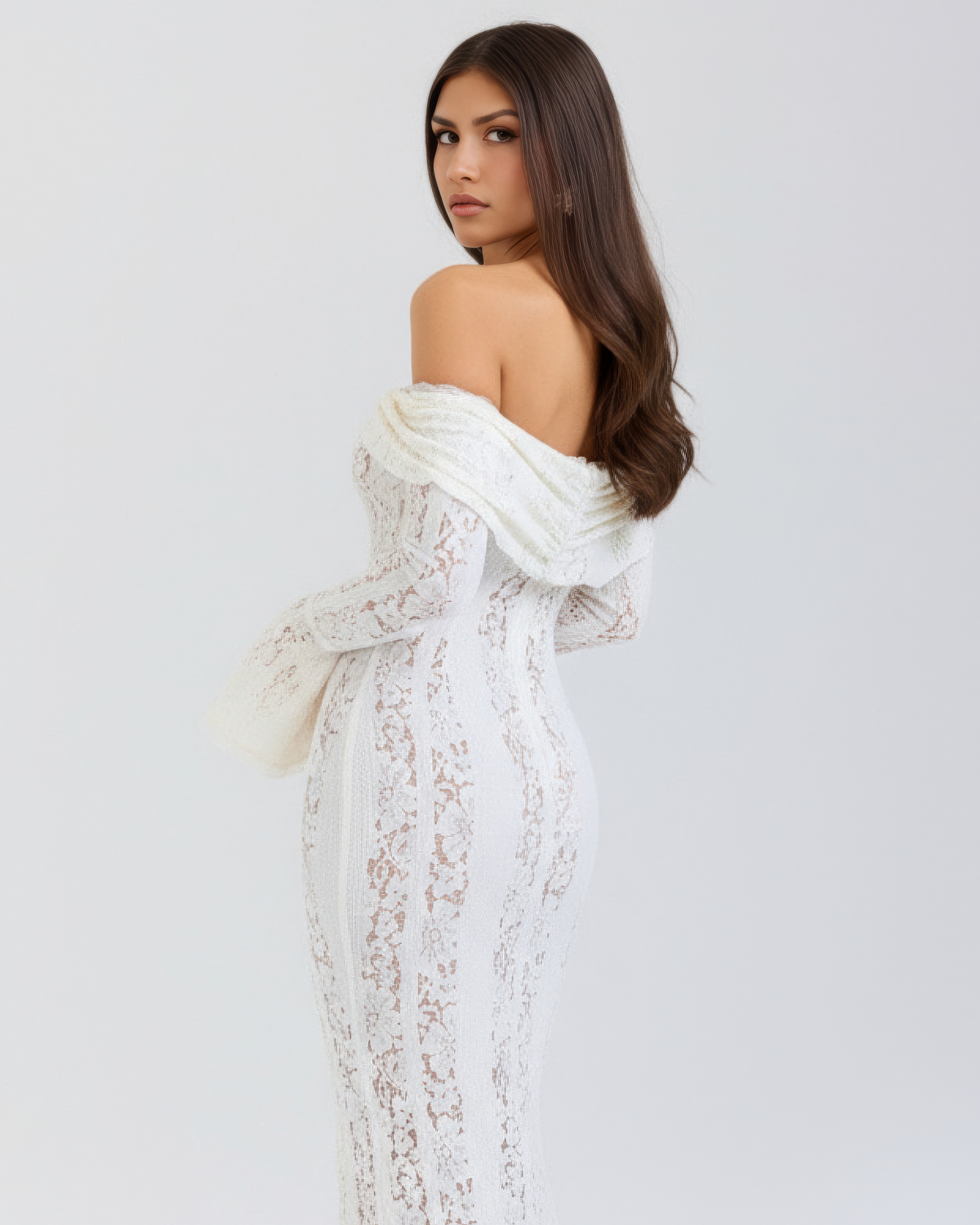 Helen | Women's Romantic Off-Shoulder Maxi Wedding Guest Dress