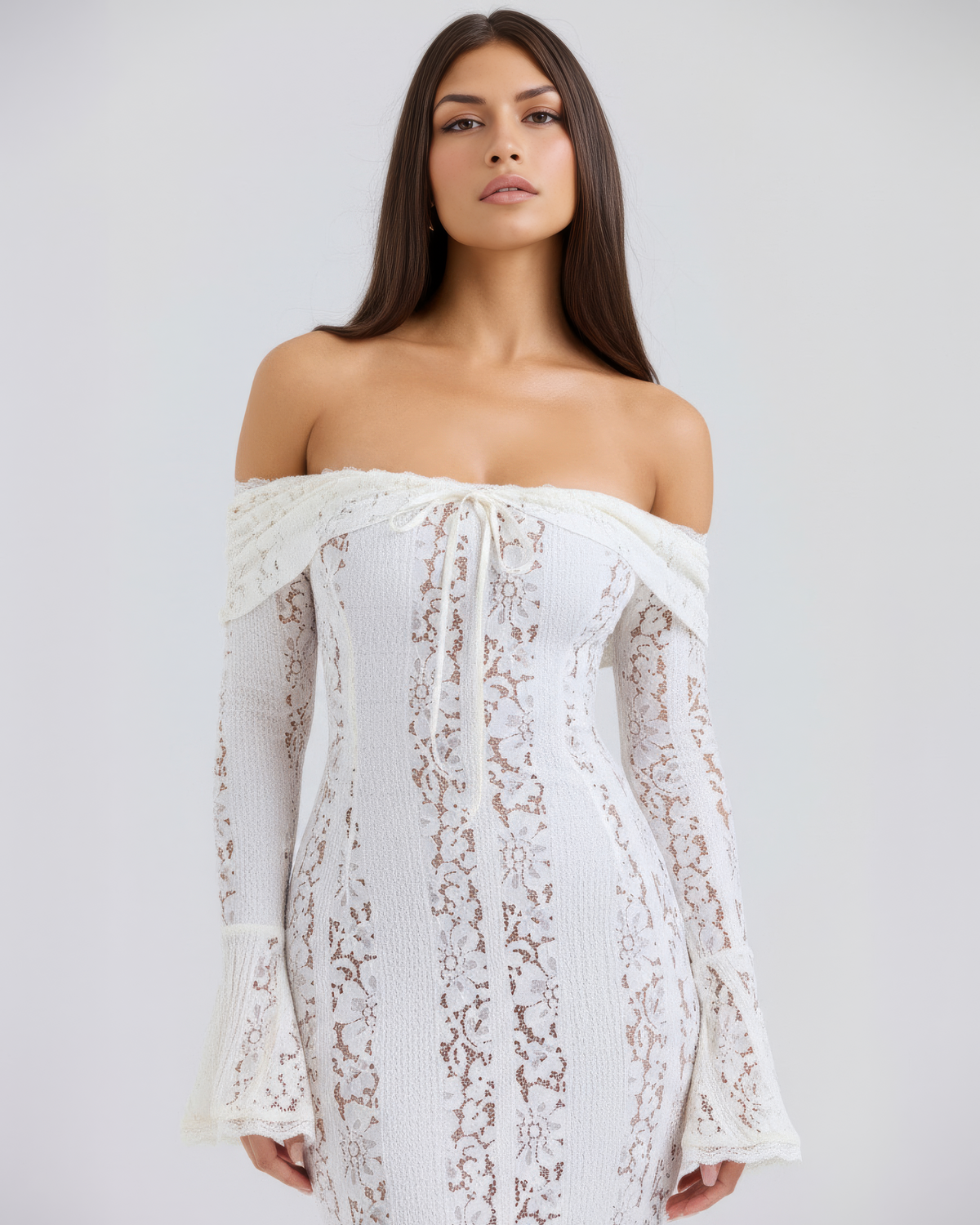 Helen | Women's Romantic Off-Shoulder Maxi Wedding Guest Dress