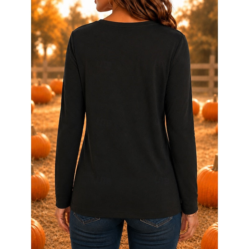 Isabella | Women's Halloween Witch Graphic Long-Sleeve Top