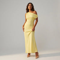 Holly | Women's One-Shoulder Satin Maxi Dress