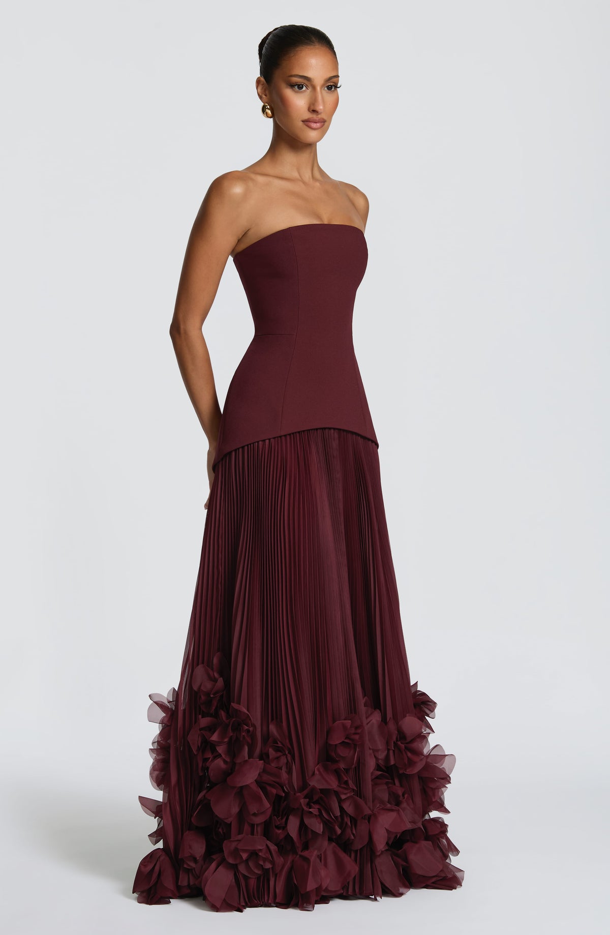Holly | Women's Strapless Pleated Wedding Guest Dress
