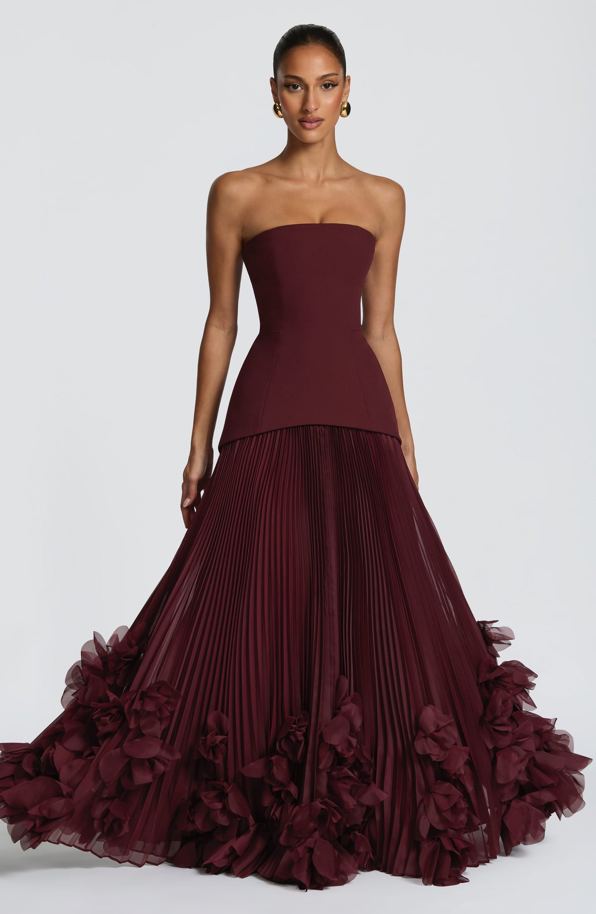 Holly | Women's Strapless Pleated Wedding Guest Dress