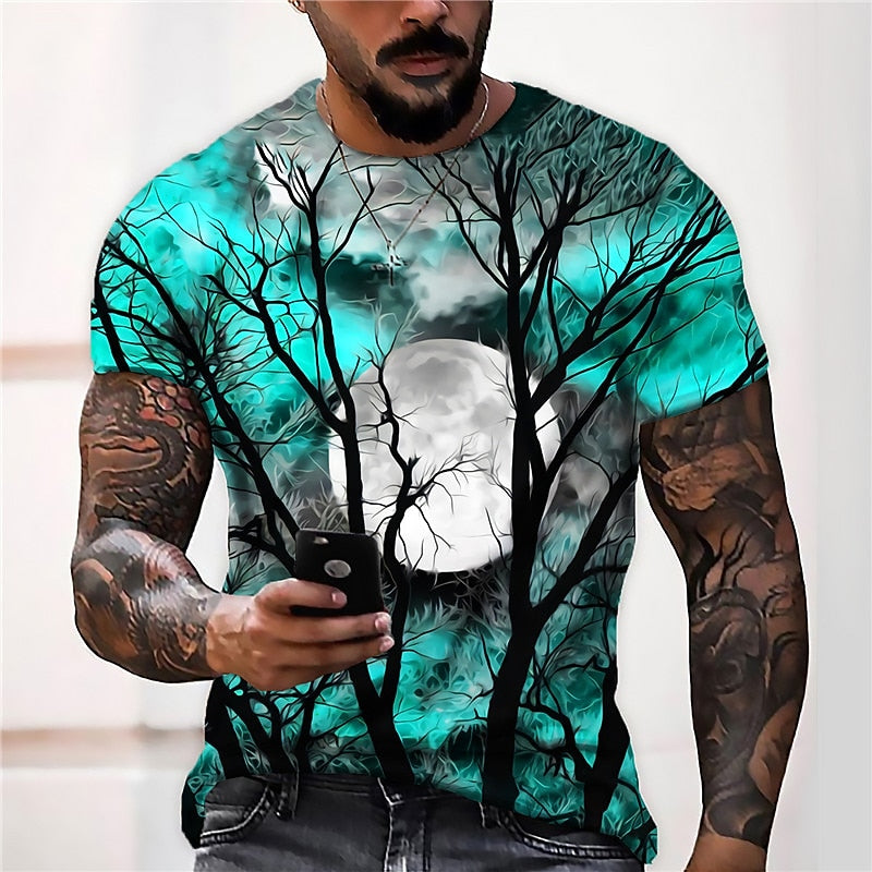 Jamie | Men's Halloween Moon Graphic Crew Neck T-Shirt