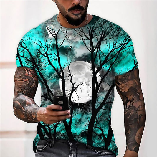 Jamie | Men's Halloween Moon Graphic Crew Neck T-Shirt
