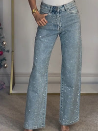 Portia | Women's Sparkly Wide-Leg Glitter Jeans