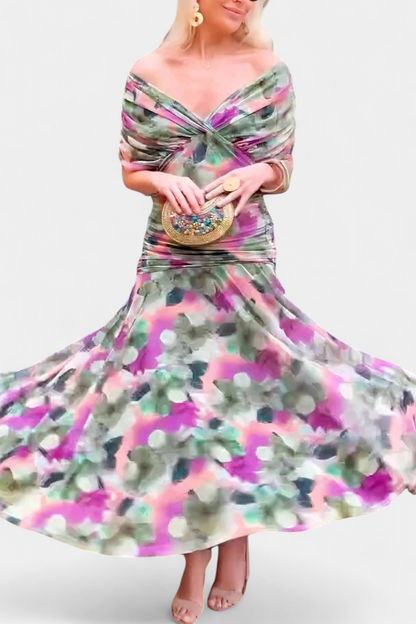 Nicola | Women's Floral Off-Shoulder Evening Dress