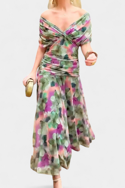 Nicola | Women's Floral Off-Shoulder Evening Dress