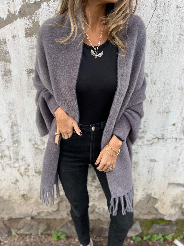 Hannah | Women's Cozy Fringed Long Cardigan